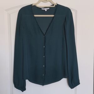 Elizabeth and James Teal Silk Blouse